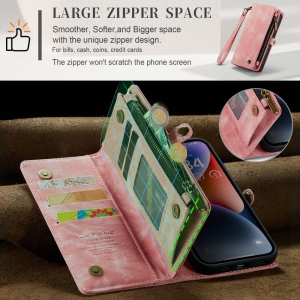 CaseMe iPhone 15 Cover 008 Series Aftageligt Cover Rosa