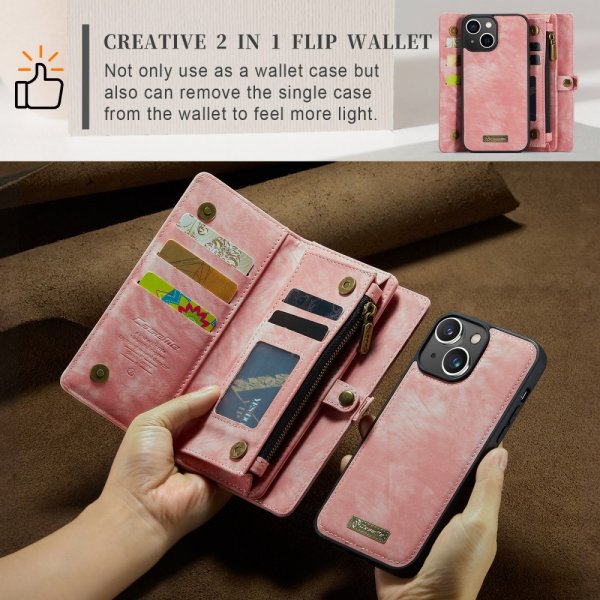 CaseMe iPhone 15 Cover 008 Series Aftageligt Cover Rosa