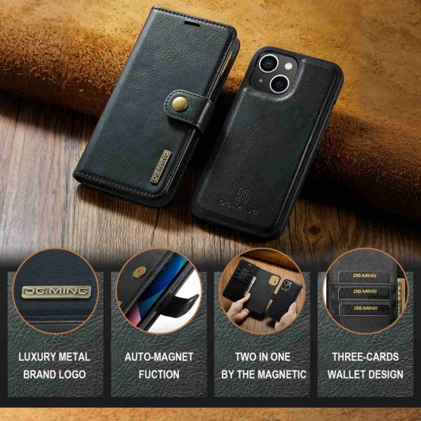 Dg.Ming iPhone 15 Cover med Aftageligt Cover Sort