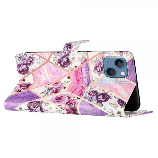 iPhone 15 Cover Motiv Lilla Blomster