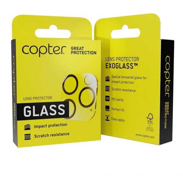 Copter iPhone 15/iPhone 15 Plus Kamerabeskyttelse Exoglass Lens Protector
