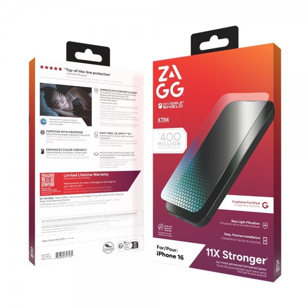 ZAGG InvisibleShield iPhone 15/iPhone 16 Skærmbeskyttelse Glass XTR4