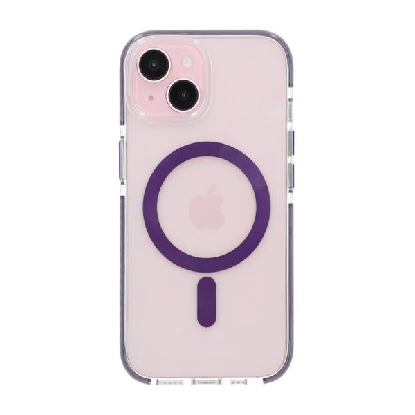 iPhone 15 Cover Stødsikkert MagSafe Lilla