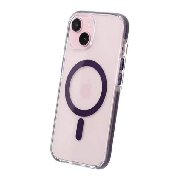 iPhone 15 Cover Stødsikkert MagSafe Lilla