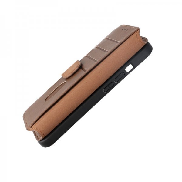 Rvelon iPhone 15 Cover Ægte Læder Brun