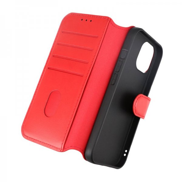 Rvelon iPhone 15 Cover Ægte Læder Rød