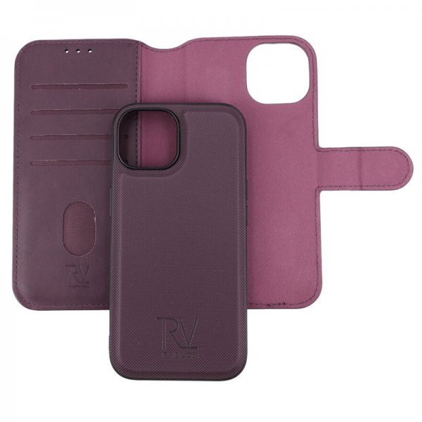 Rvelon iPhone 15 Cover Magnetisk Aftageligt Etui Lilla