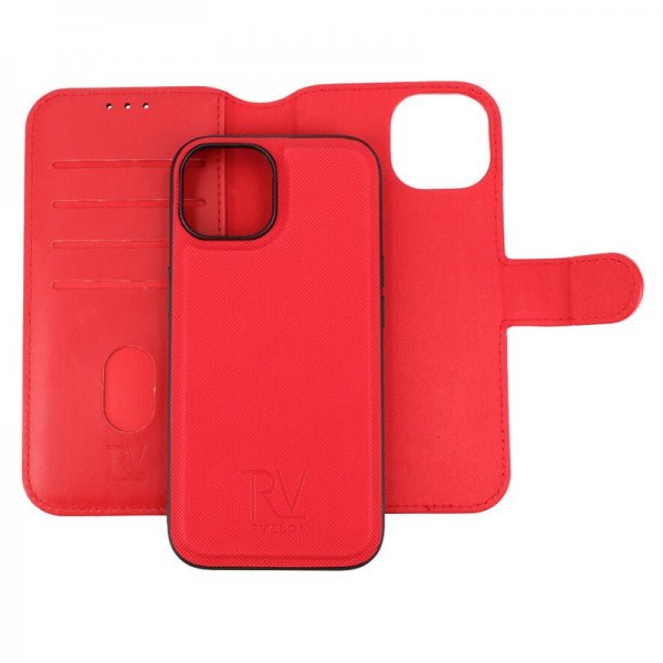 Rvelon iPhone 15 Cover Magnetisk Aftageligt Etui Rød