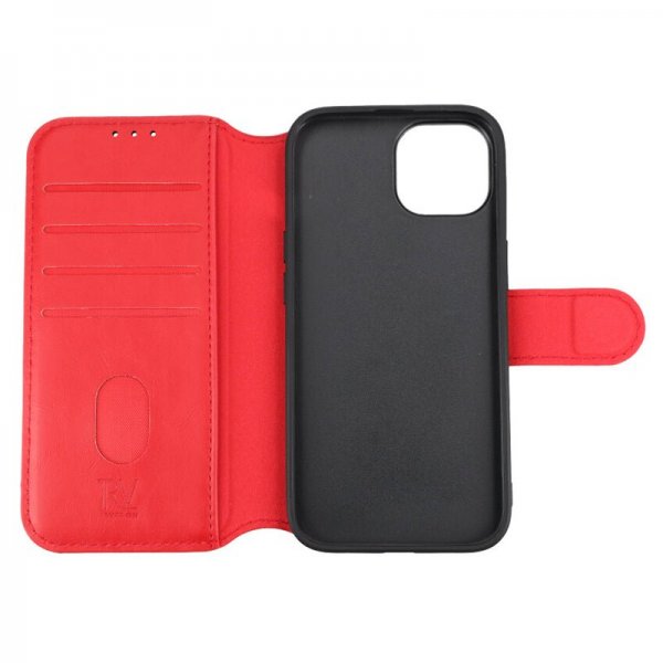 Rvelon iPhone 15 Cover 4 Kortrum MagSafe Rød