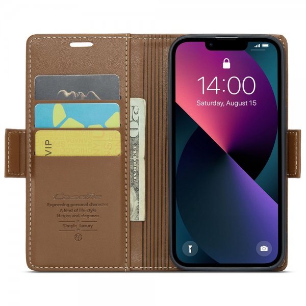CaseMe iPhone 15 Plus Etui 023-serie Brun