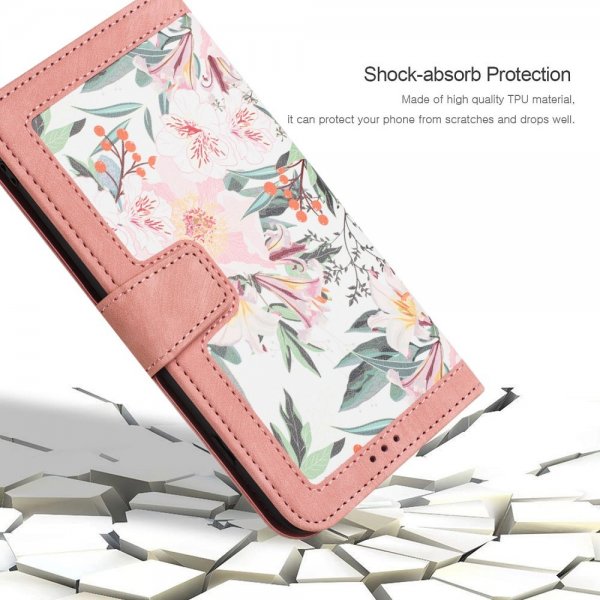 iPhone 15 Plus Cover Blomstret design Lyserød