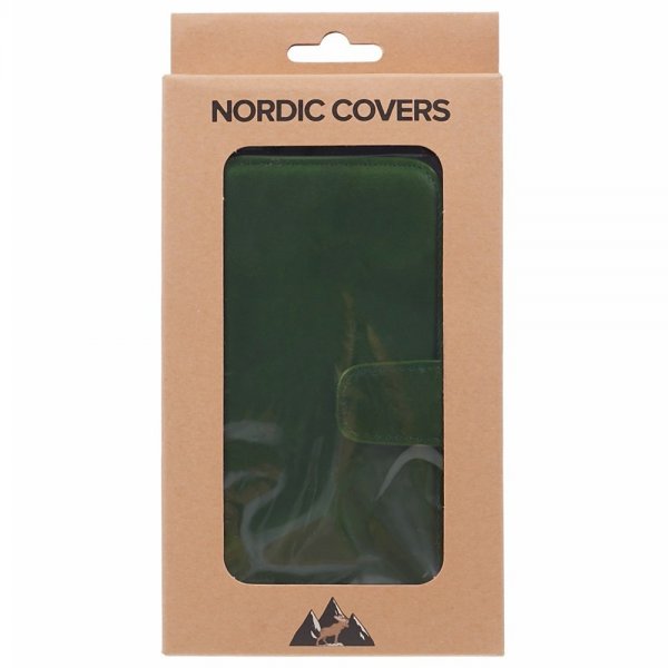 Nordic Covers iPhone 15 Plus Etui Essential Leather Juniper Green