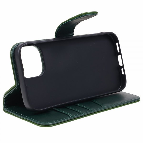Nordic Covers iPhone 15 Plus Etui Essential Leather Juniper Green