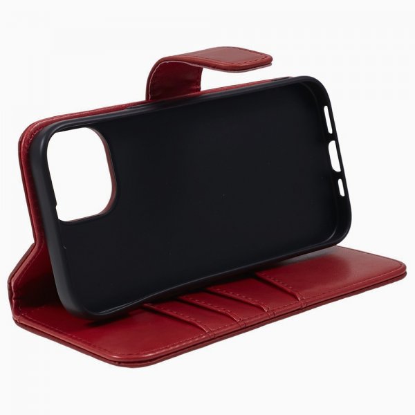 Nordic Covers iPhone 15 Plus Etui Essential Læder Valmue Rød