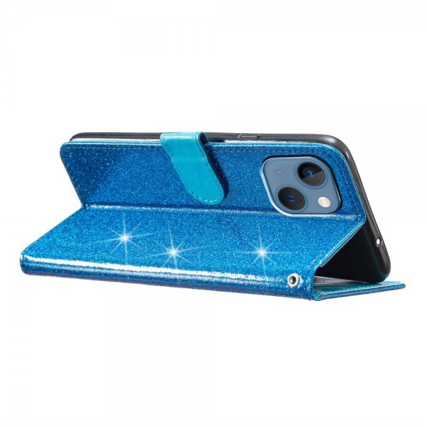 iPhone 15 Plus Cover Glitter Blå