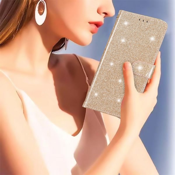 iPhone 15 Plus Cover Glitter Guld