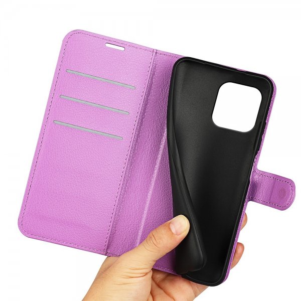 iPhone 15 Plus Cover Litchi Lilla
