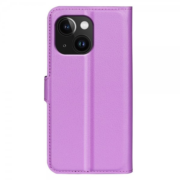 iPhone 15 Plus Cover Litchi Lilla