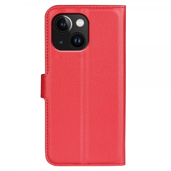 iPhone 15 Plus Cover Litchi Rød