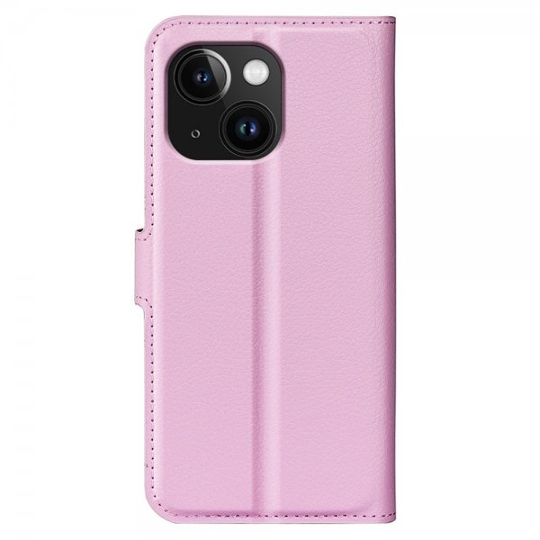 iPhone 15 Plus Etui Litchi Rosa