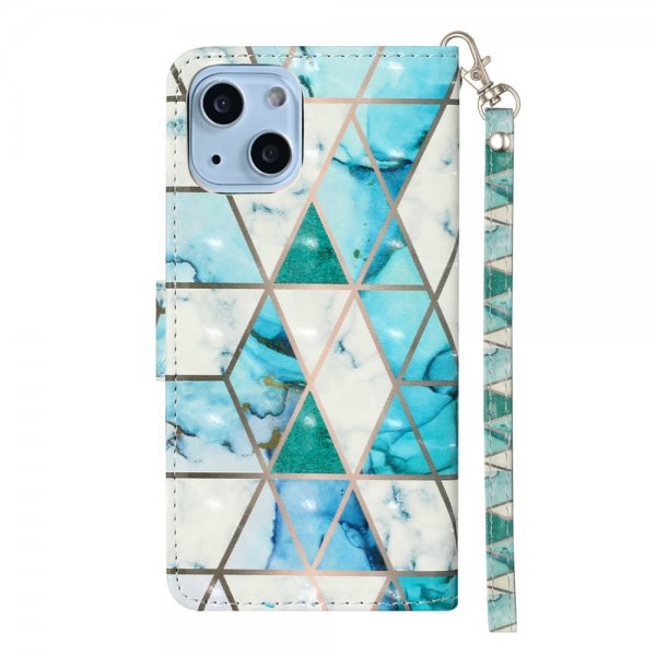 iPhone 15 Plus Etui Motiv Blå Marmor