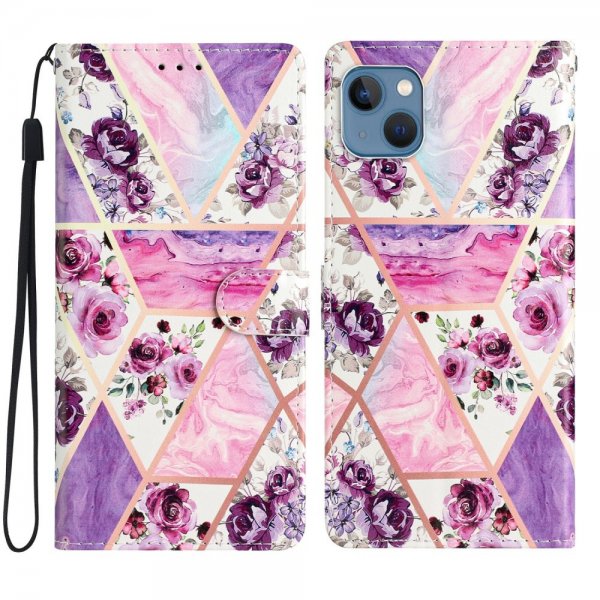 iPhone 15 Plus Cover Motiv Lilla Blomster