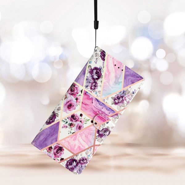 iPhone 15 Plus Cover Motiv Lilla Blomster