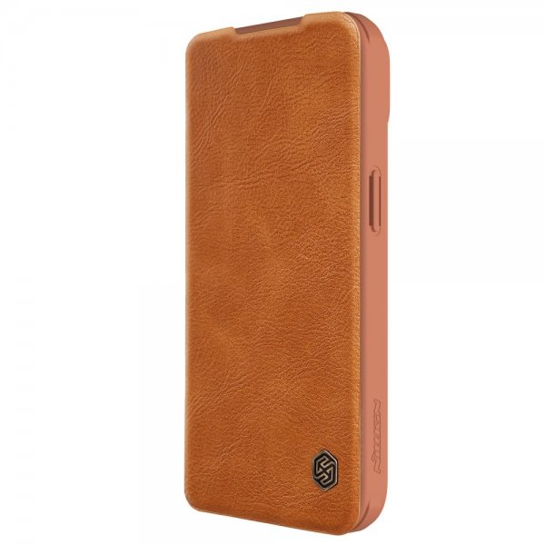 Nillkin iPhone 15 Plus Etui Qin Pro Series Brun