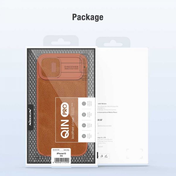 Nillkin iPhone 15 Plus Etui Qin Pro Series Rød