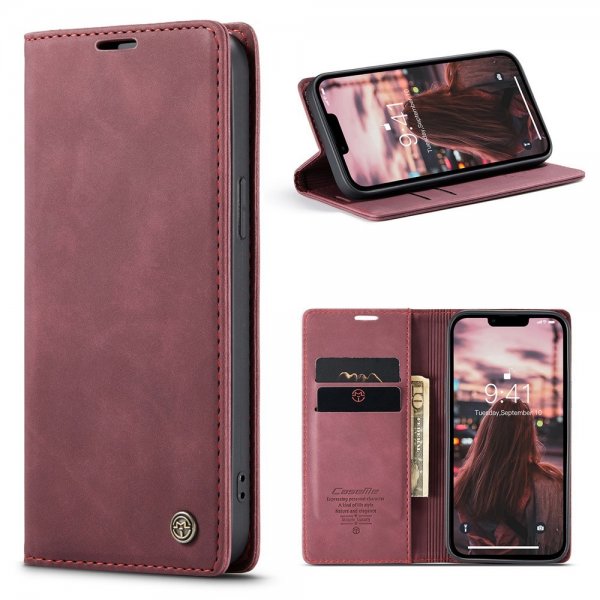 CaseMe iPhone 15 Plus Retro Flip Cover Rød