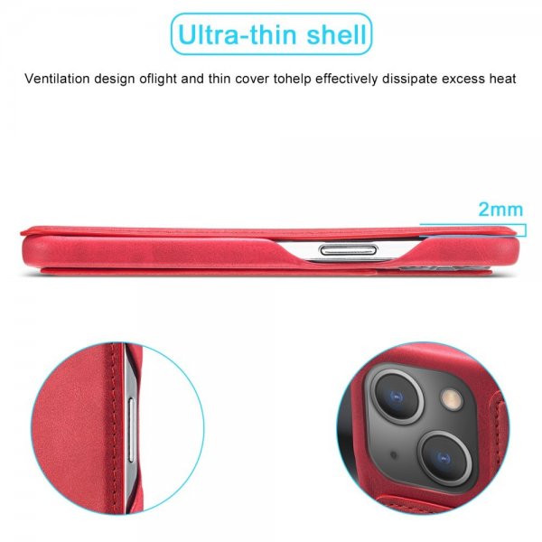 Lc.Imeeke iPhone 15 Plus Cover Retro Rød