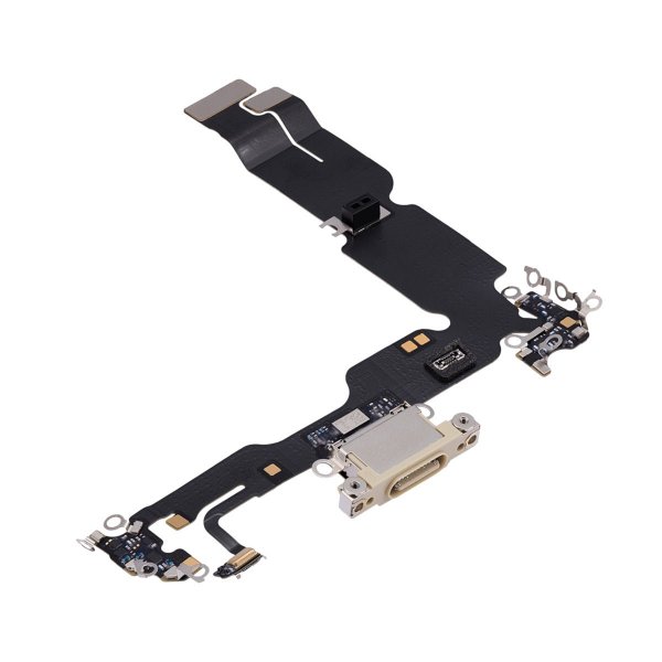 iPhone 15 Plus Opladerport med Flexkabel - Gul