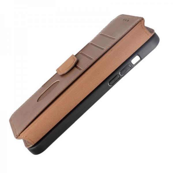 Rvelon iPhone 15 Plus Etui Ægte Læder Brun