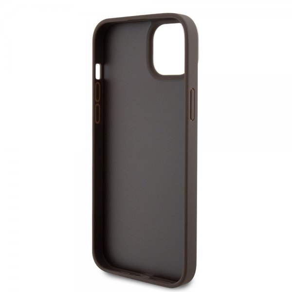 Guess iPhone 15 Plus Cover 4G Metal Triangle Strass Brun
