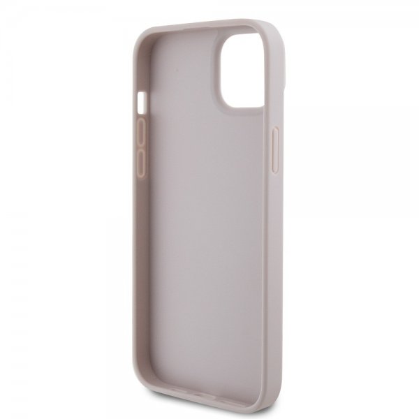 Guess iPhone 15 Plus Cover 4G Metal Triangle Strass Rosa