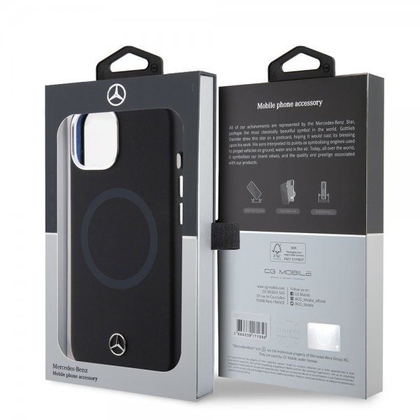 Mercedes Benz iPhone 15 Plus Cover Bicolor MagSafe Sort