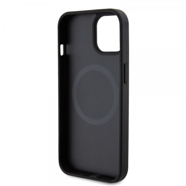 Ferrari iPhone 15 Plus Cover Carbon PU Læder MagSafe Sort