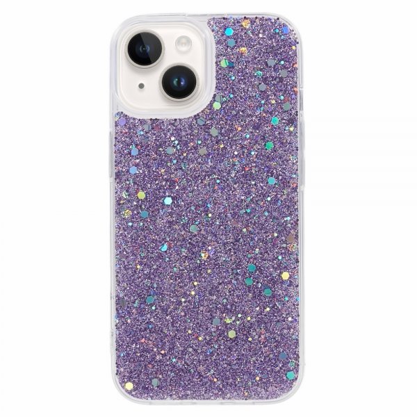 iPhone 15 Plus Cover Glimmerpailletter Lilla