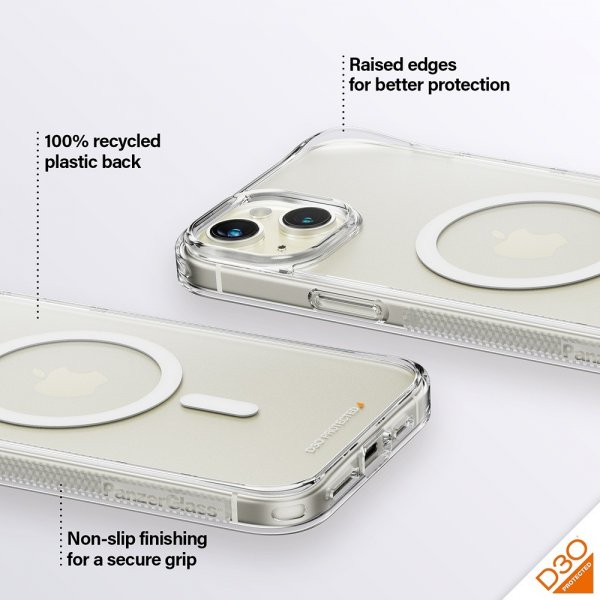 PanzerGlass iPhone 15 Plus Cover HardCase MagSafe D3O Transparent
