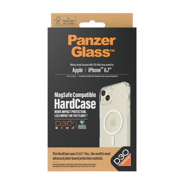 PanzerGlass iPhone 15 Plus Cover HardCase MagSafe D3O Transparent