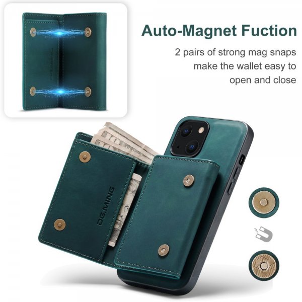 Dg.Ming iPhone 15 Plus Cover M1 Series Aftagelig Kortholder Grøn