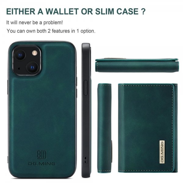 Dg.Ming iPhone 15 Plus Cover M1 Series Aftagelig Kortholder Grøn