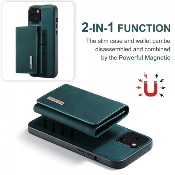 Dg.Ming iPhone 15 Plus Cover M1 Series Aftagelig Kortholder Grøn
