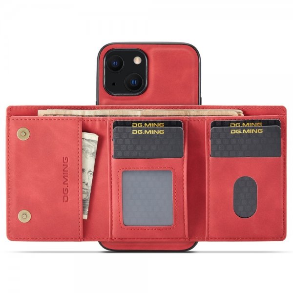 Dg.Ming iPhone 15 Plus Cover M1 Series Aftagelig Kortholder Rød