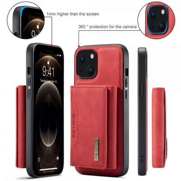Dg.Ming iPhone 15 Plus Cover M2 Series Aftagelig Kortholder Rød