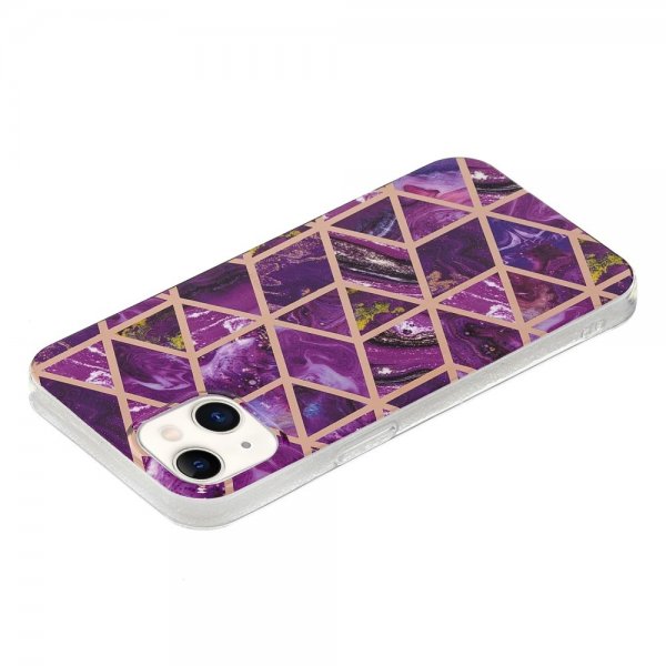 iPhone 15 Plus Cover Marmormønster Lilla