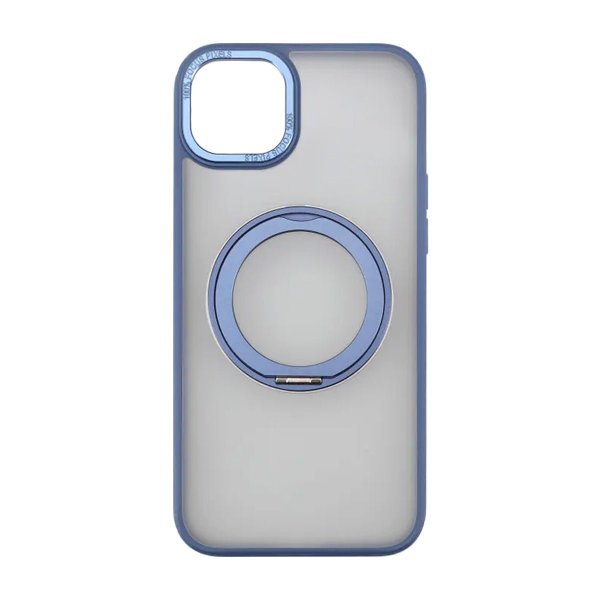 Rvelon iPhone 15 Plus Cover Roterbart MagSafe Stativ Blå
