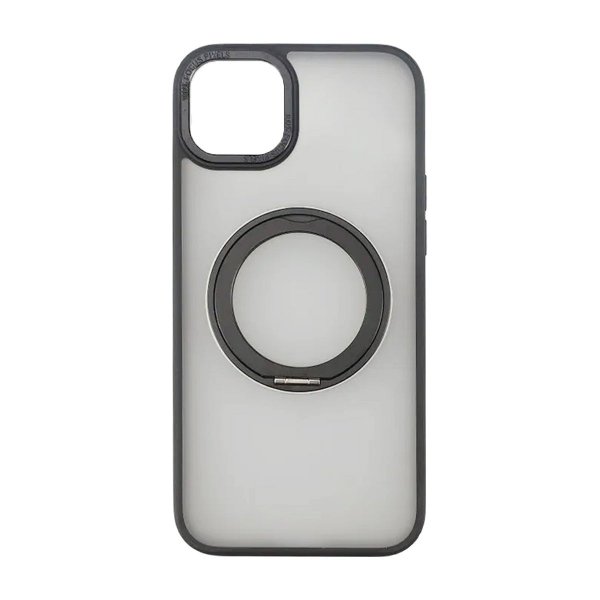 Rvelon iPhone 15 Plus Cover Roterbart MagSafe Stativ Sort
