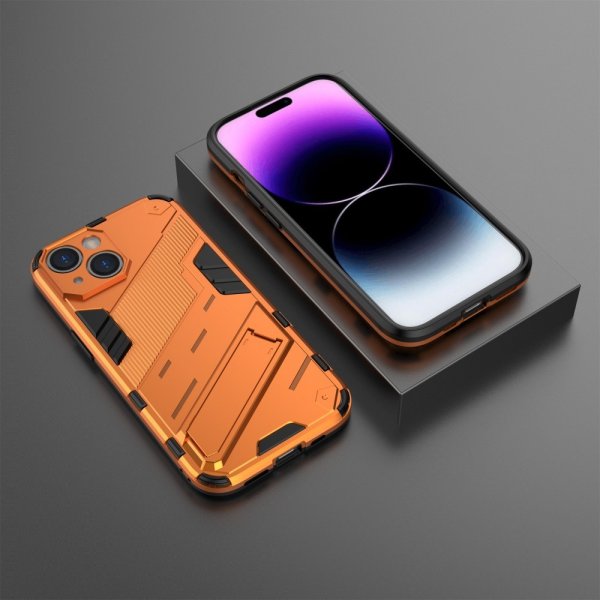 iPhone 15 Plus Cover med Stativ Orange