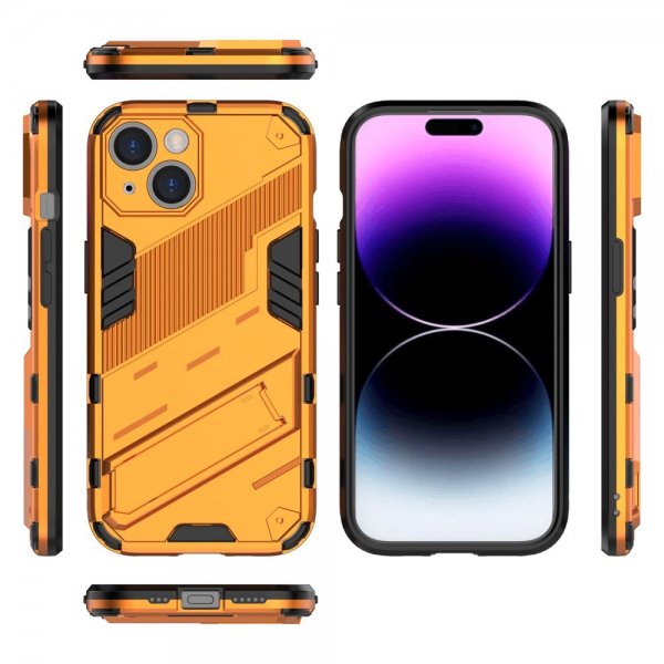 iPhone 15 Plus Cover med Stativ Orange